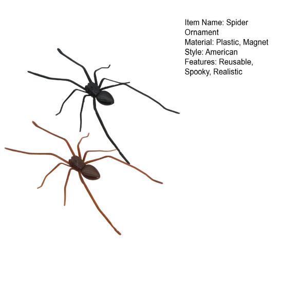 2 Pcs Spider Fridge Magnet Realistic Spider Figurine Removable Spooky Spider Magnet for Refrigerator Garage Door Car Locker Decoration