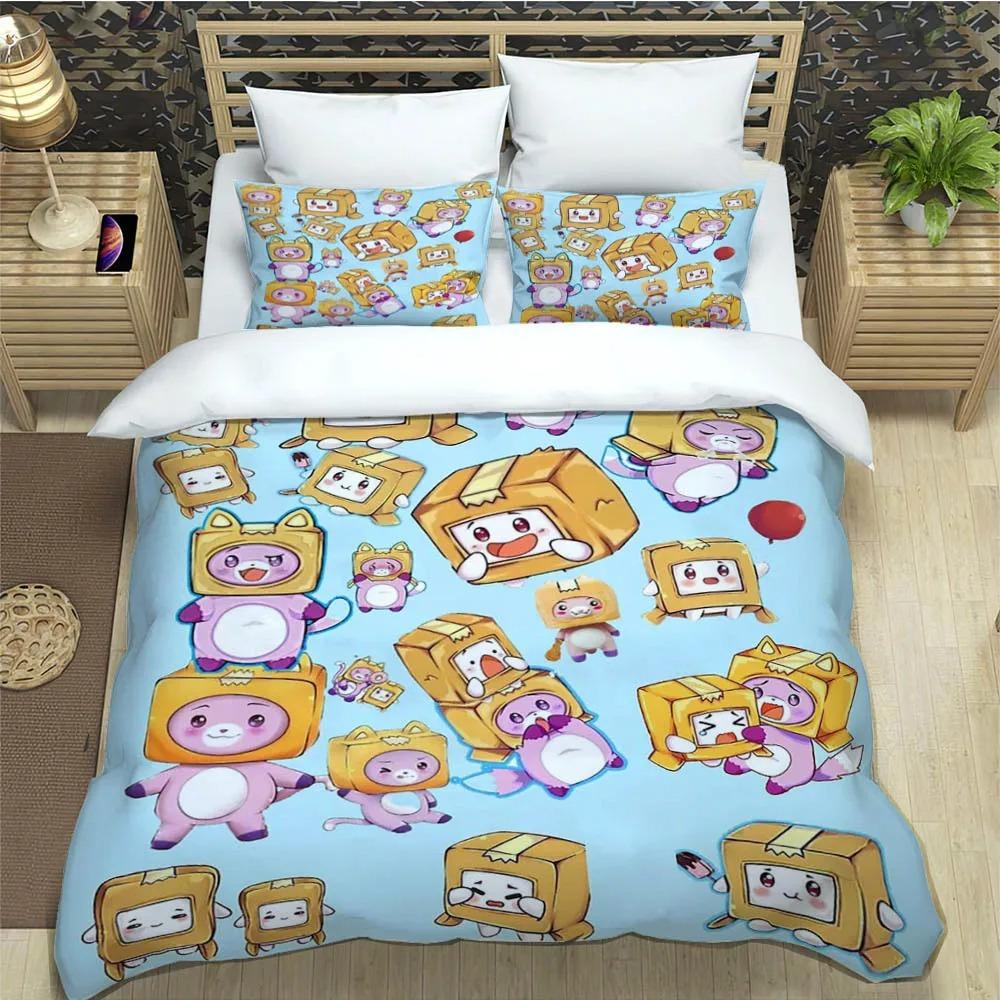 Lankybox Foxy Boxy סטים חמודים למצעים סט יוקרתי לאספקת מיטה כיסוי שמיכה סט שמיכה למיטה סט מצעים מתנת יום הולדת יוקרתית