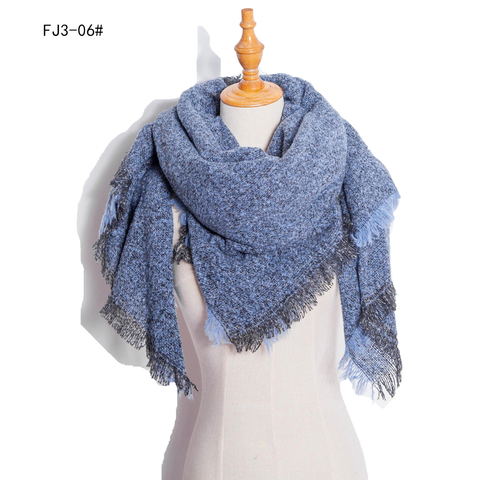 

Осенне-зимняя шаль, женский толстый однотонный большой квадратный шарф LS3-06#