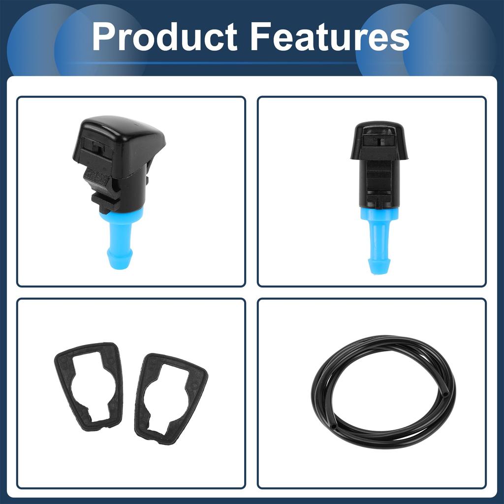 INFINAUTO Washer Nozzle Front Windshield with 2 Gaskets and 1.2m