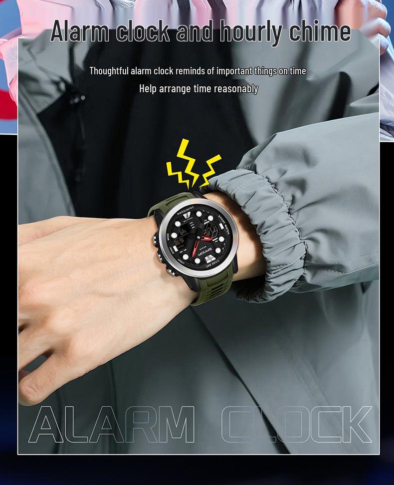 SANDA Multifunction Waterproof Digital Watch with Fluorescent Display, 29 Time Zones, Daylight Saving, 4 Alarms, Student-Friendly