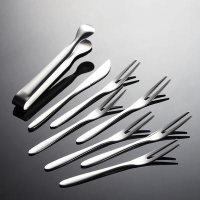 304 Stainless Steel Short Fruit Fork Moon Cake Knife Fork Eggshell Model Matching Fruit Stick Mini Clip Gift