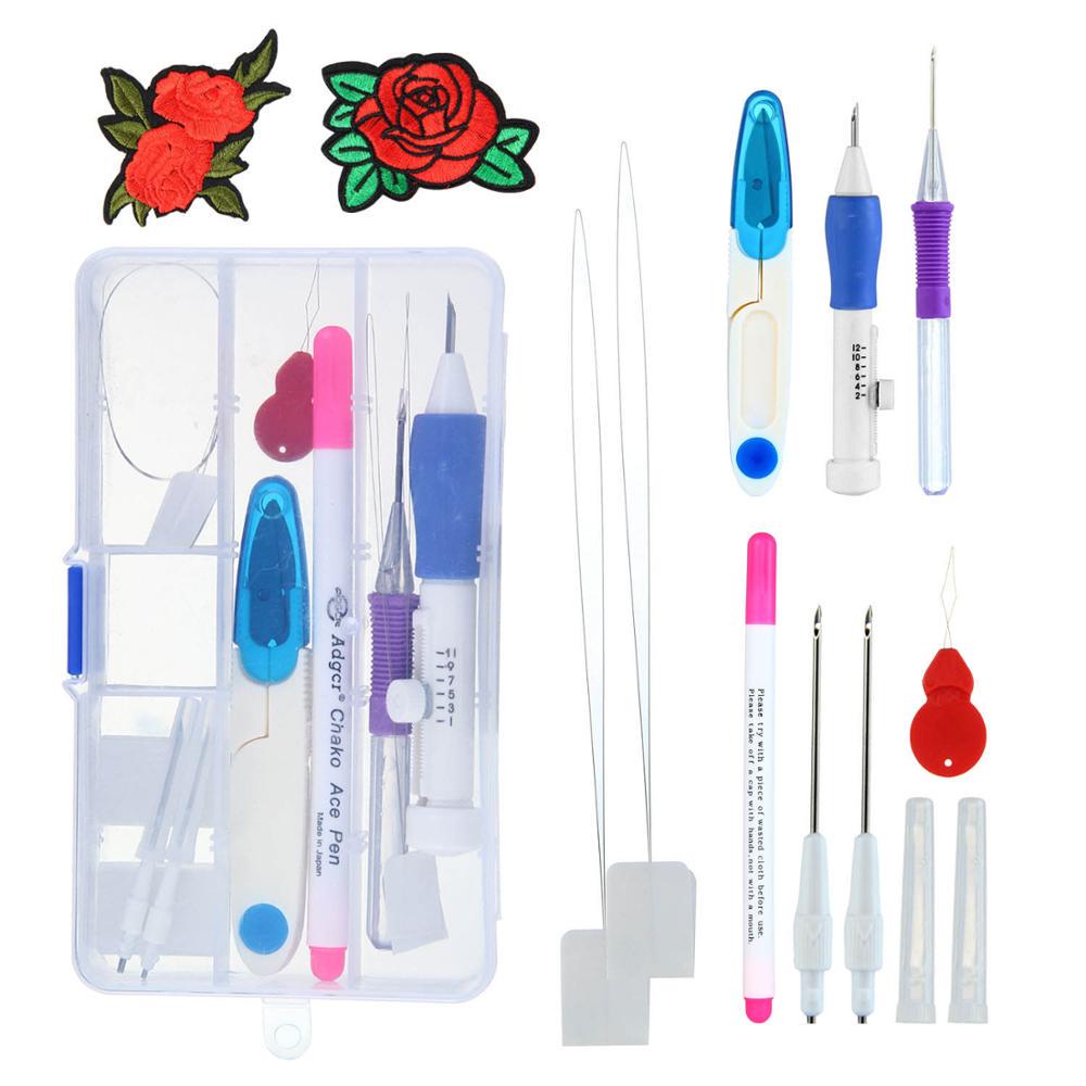 Embroidery Tool Box Pokes Music Sewing Set Manual Diy Poke Music Accessories Sewing Kit Needle Knitting Set Embroidery Pattern a