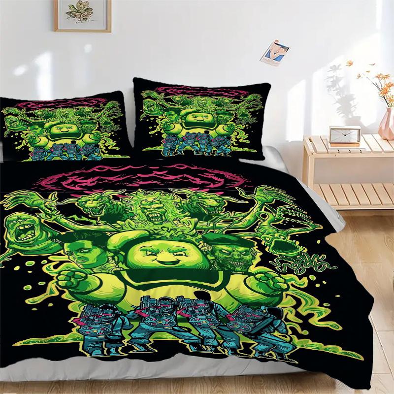 3pcs Ghostbusters Bedding Set - 1 Soft Quilt Cover + 2 Pillowcases, Machine Washable - Suitable for All Seasons, Perfect Gift for Family and