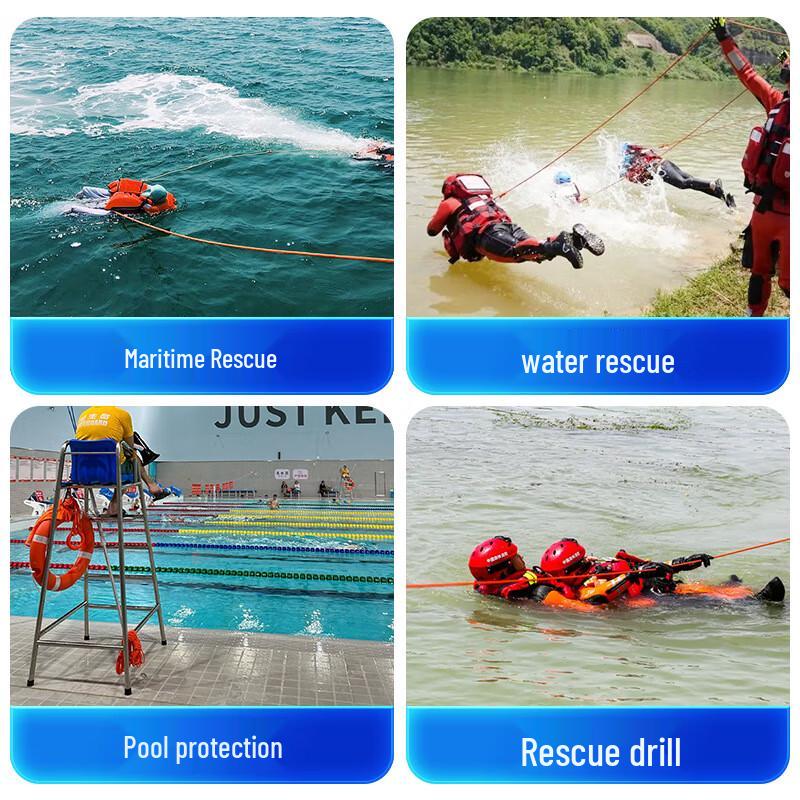 12mm Reflective Floating Rescue Rope with Floating Ring, 100m
