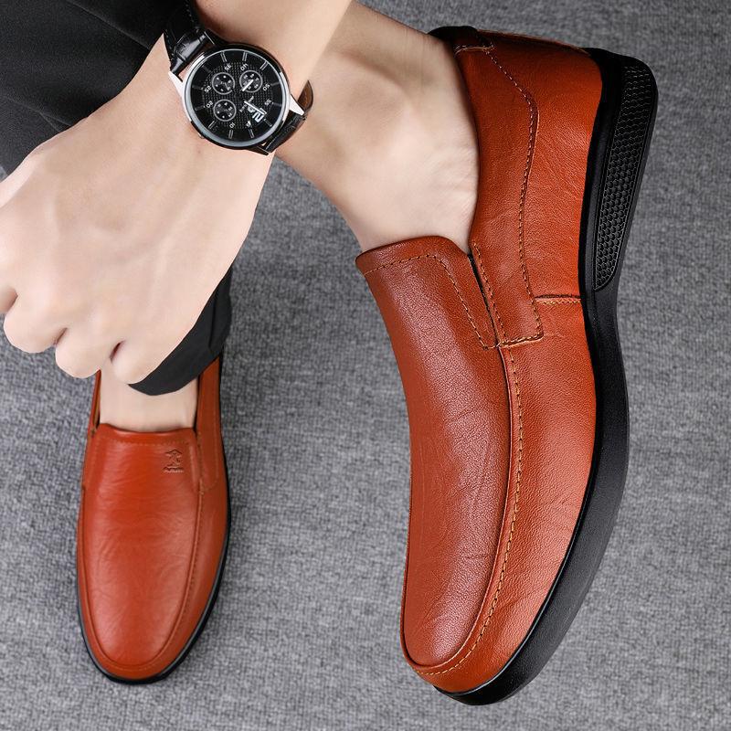 

HyPLOVER мужская обувь кожаная дышащая универсальная повседневная кожаная обувь мужская британская на мягкой подошве деловая низкая кожаная обувь мужская супер 44