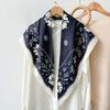 Korean Version of Small Fresh Printing Triangle Scarf Spring and Summer Thin Cool Twill Shawl Silk Scarf Fashionable Matching Scarf Headscarf