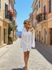 2025 Summer Women's Loose V Neck Button Coverup Cardigan Sexy Knit Mesh Beach Dress Swimsuit Cover Up Casual Vacation Wear K187