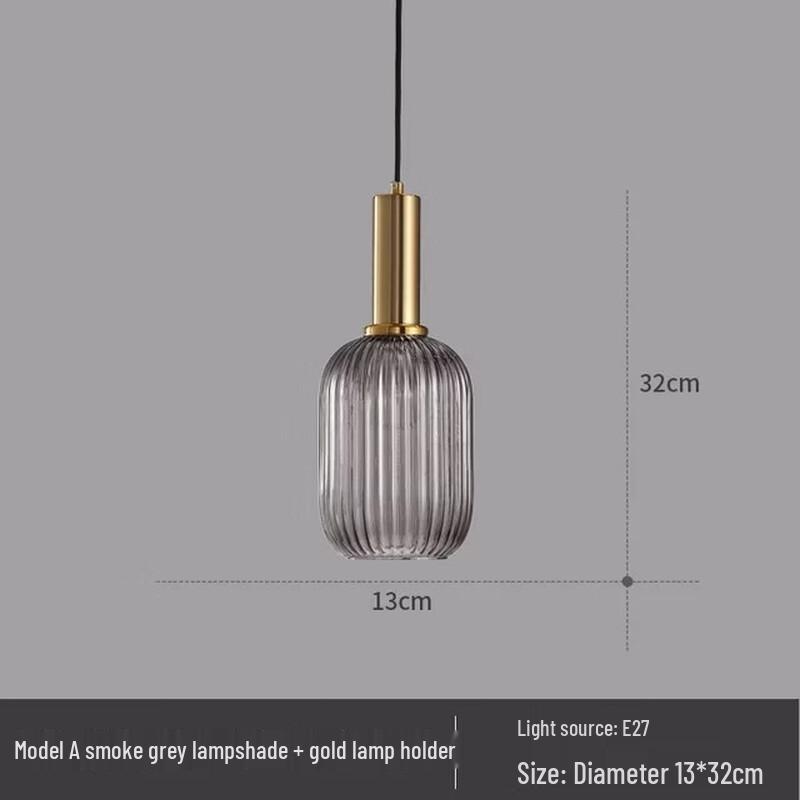 

Creative Nordic Grey Glass Single Head Pendant Light