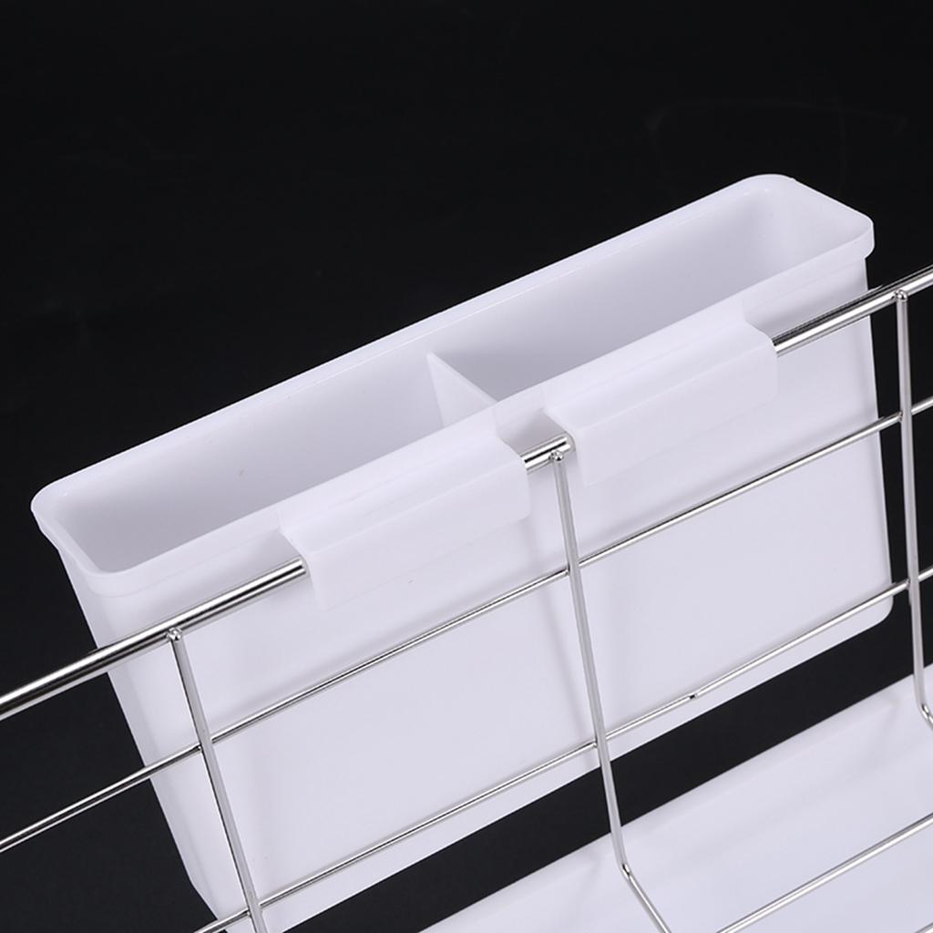 Good-Stainless Steel Dish Drainer Drying Rack With 3-Piece Set Removable Rust Proof Utensil Holde For Kitchen Counter Storage Ra