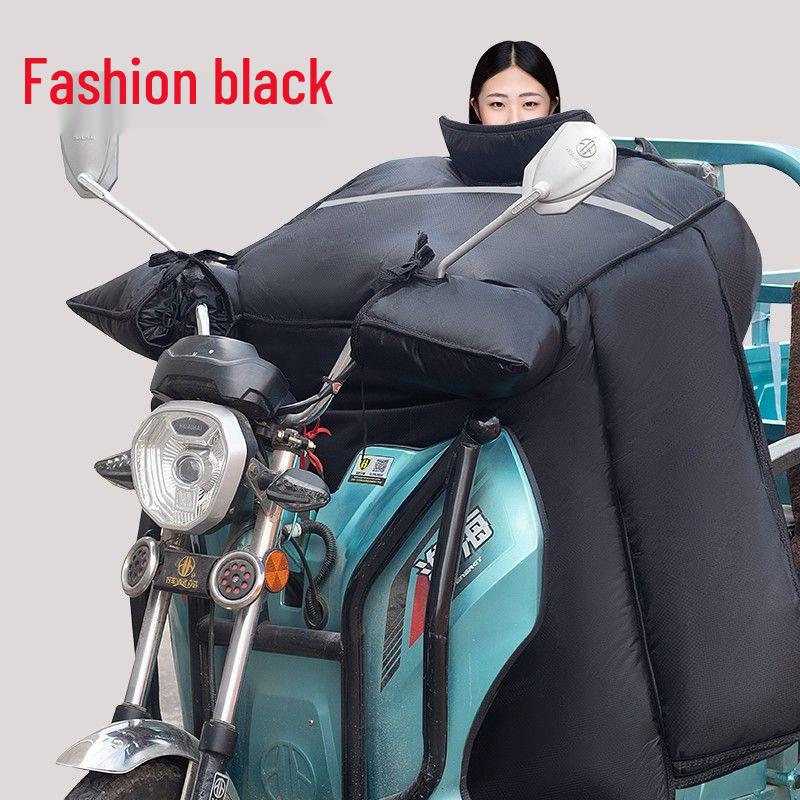 Electric Tricycle Windshield: Thickened, Fleece-Lined, Waterproof, Sunproof, and Windproof Cover for All Seasons.
