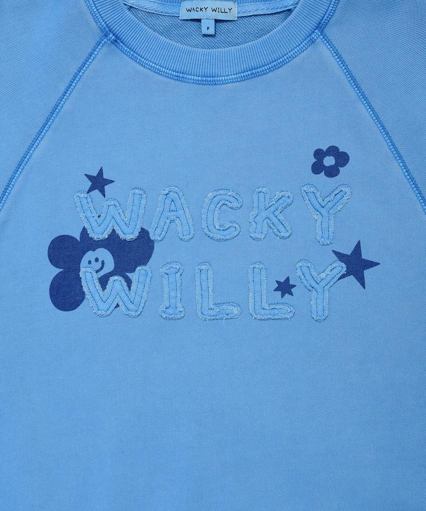WACKY WILLY Women'S Pigment Applique Sweatshirt Blue