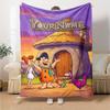 Name Custom the Flintstones Print Flannel Blanket High Quality Warm Comfortable Cover for All Seasons Perfect for Gifts Home Decor