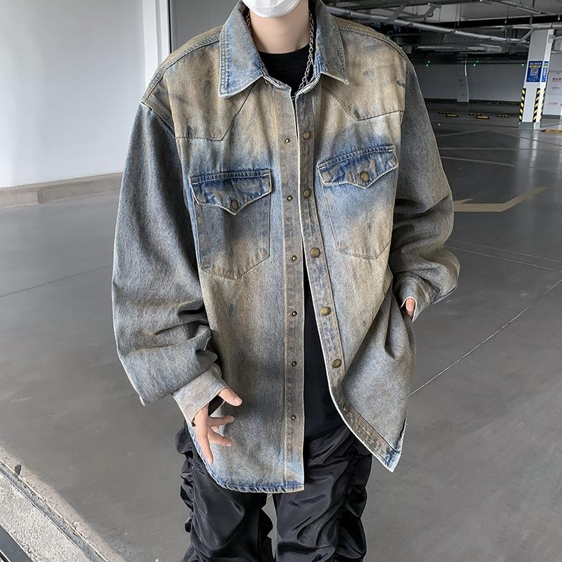 

Весенне-осенние новые американские ретро джинсовые куртки мужские и женские нишевые выстиранные куртки хулиганская красивая одежда 3XL