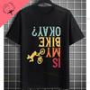 Never Underestimate An Old Guy On A Bicycle Funny Cycling Tshirt Slogan Graphic Design Tee Casual Shortsleev Cotton Tshirt
