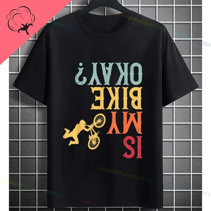 Never Underestimate An Old Guy On A Bicycle Funny Cycling Tshirt Slogan Graphic Design Tee Casual Shortsleev Cotton Tshirt