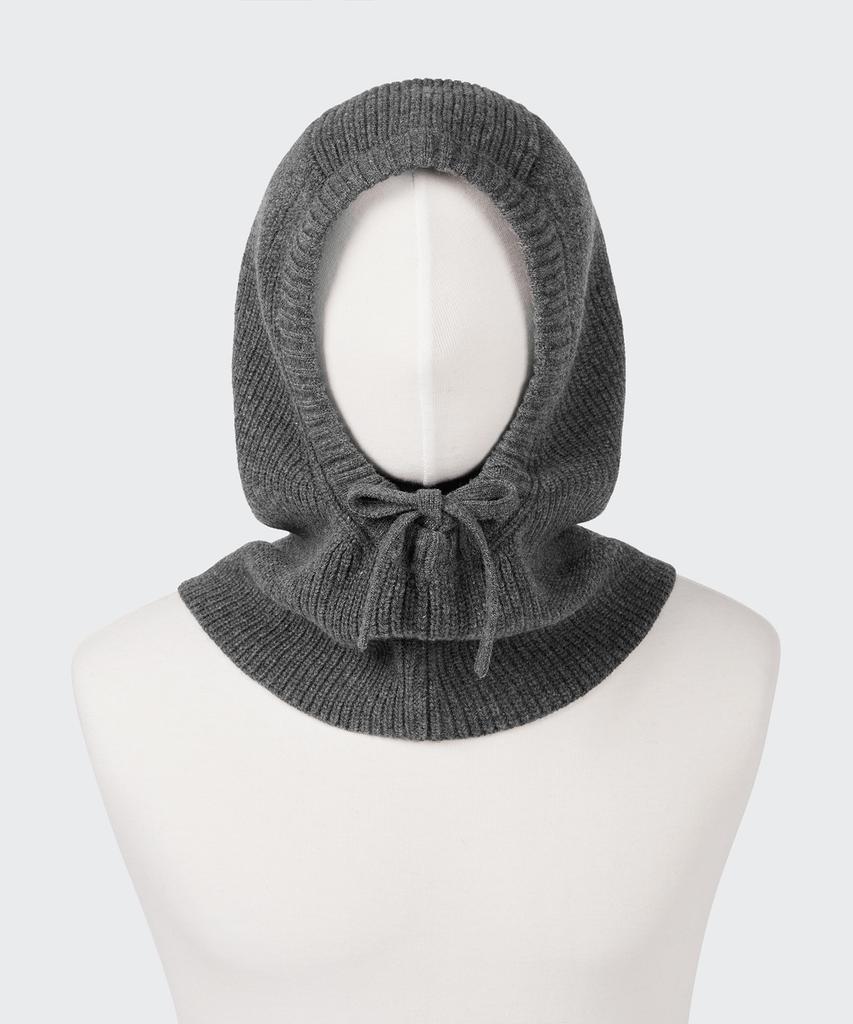 Musinsa Standard Lambswool String Knit Balaclava [Medium Grey]