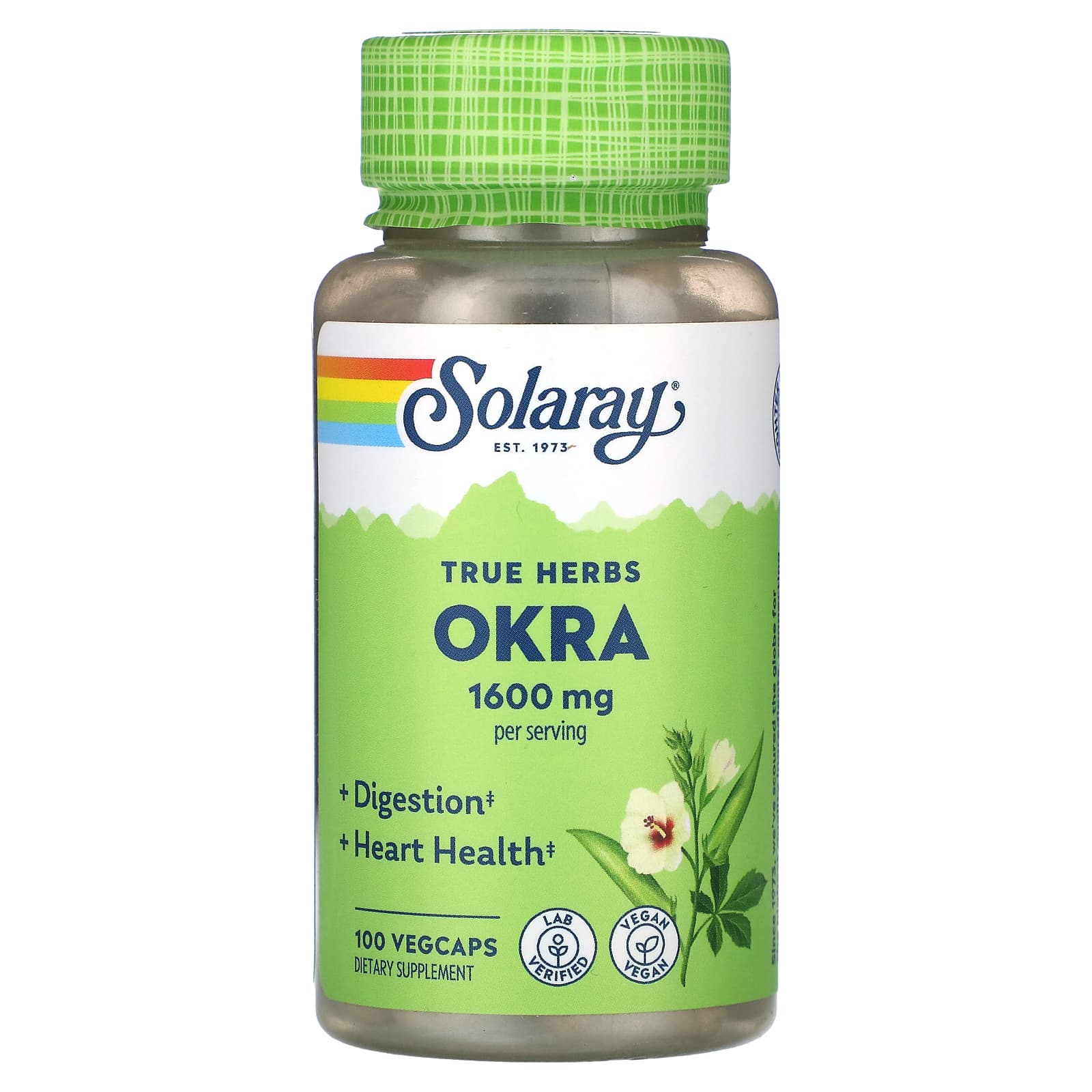 

True Herbs, Okra, Veggie Capsules, 100 Capsules (400Mg per Capsule)