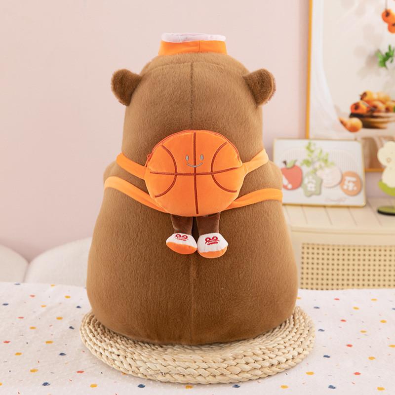 

Cartoon Plush Capybara Toy Short Pp Cotton Filling Birthday Party Doll Favors Backpack,25cm