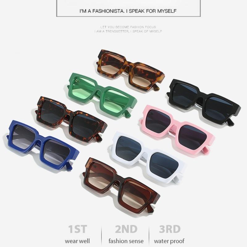 Retro Square Frame Sunglasses  Luxury Brand Designer Sun Glasses Women Men Trendy Personalized Shades Uv400 Glasses