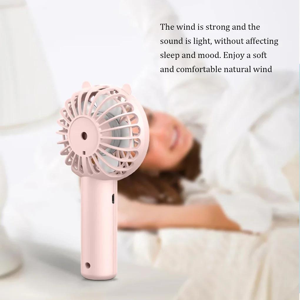 2025 Handheld Fan Portable USB Rechargeable Fans Desk with Base Small Makeup Eyelash Cooler Women Girls Outdoor Office Mini Fan