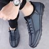 Mode Lente Nieuwe Heren Ronde Neus Casual Sport Leren Schoenen Outdoor Merk Heren Comfortabel Antislip Zacht Geveterde Casual Wandelschoenen