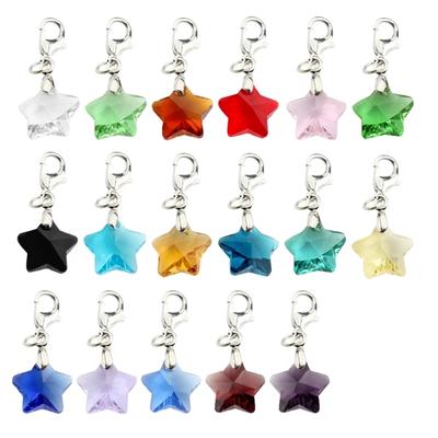Five-Pointed Star Crystal Beads Tassels Charm Lobster Clasp Pendant for DIY Keychain Necklace Jewelry Making Tool
