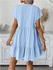 2026 European and American Women's V-neck Ruffle Hem Summer Dress