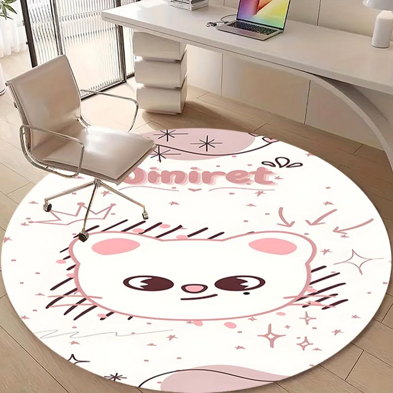 1pc Kpop Team8 Design Printed Area Round Carpet for Bedroom Living Room Home Decor Rugs Mat Non Slip Mat Rug for Bedside