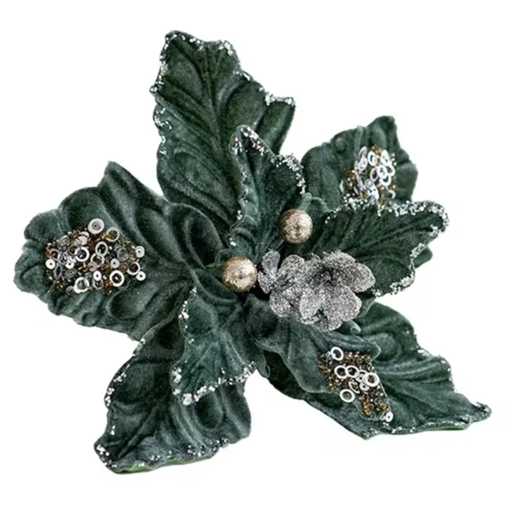 Simulation Artificial Poinsettia Flower 22cm Christmas Tree Decorations  Party Gifts
