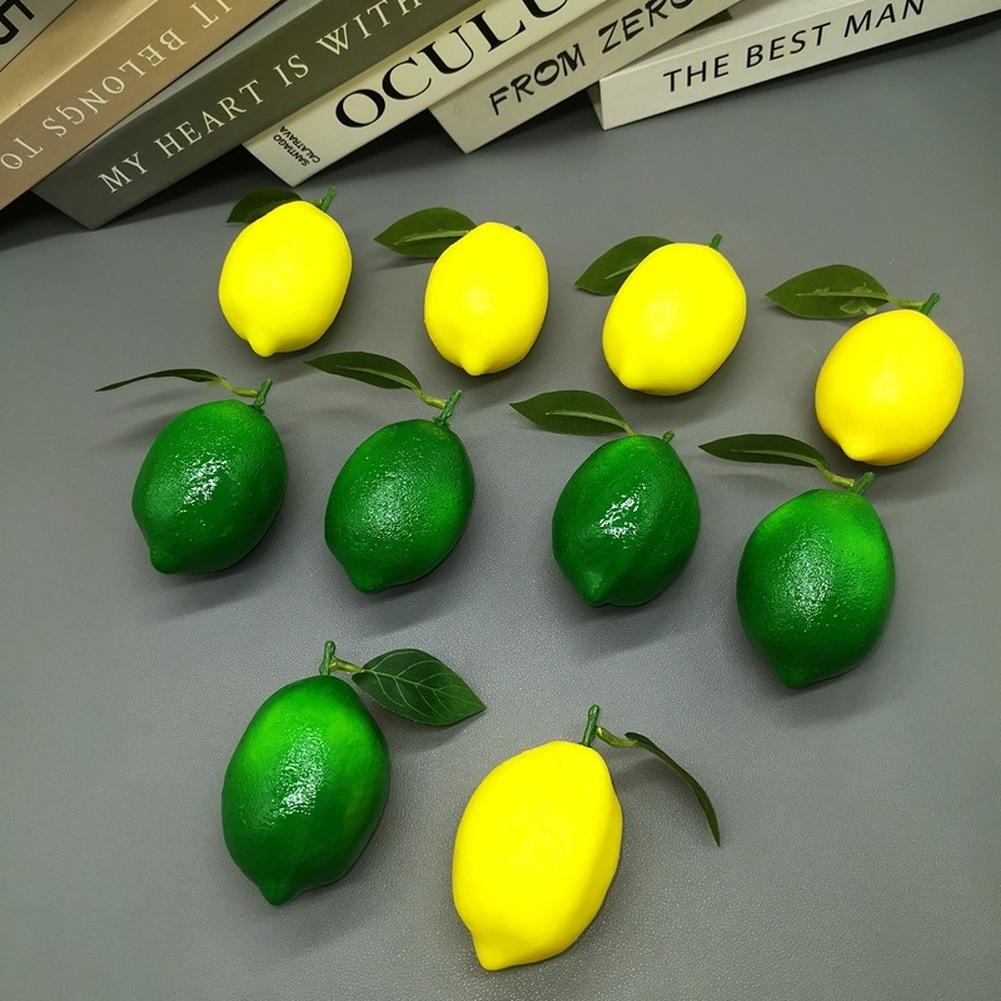 Realistic Artificial Lemon with Branches and Leaves Designed for Photography Retail Presentation and Home Decorative Purposes