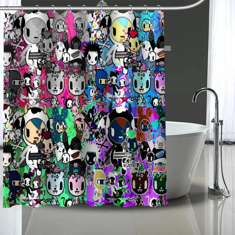 Tokidoki Custom Pattern Polyester Bath Curtain Waterproof Shower Curtains Diy Bath Screen Printed Curtain For Bathroom