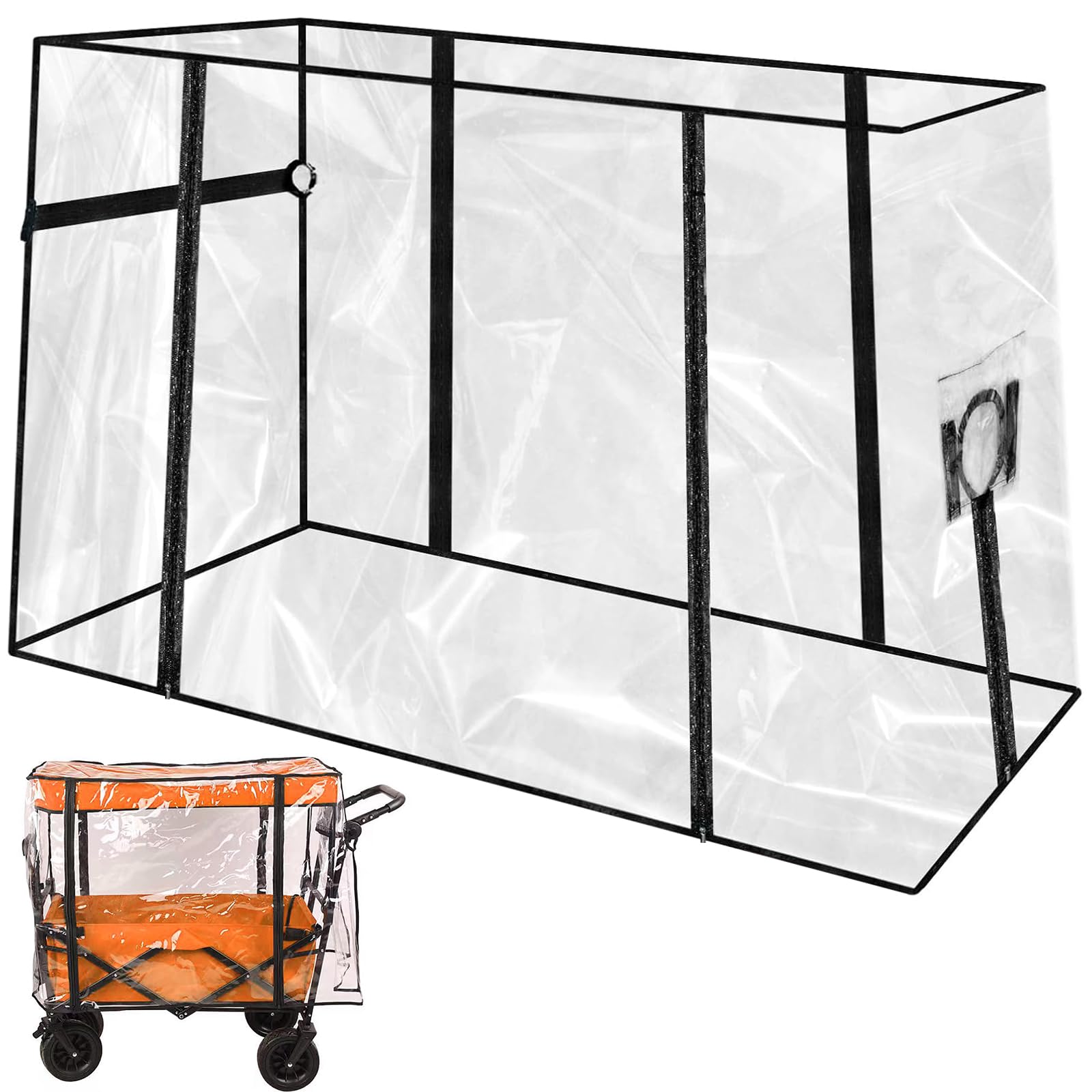 

Тележка для перевозки Дождь Уличная тележка Дождь Легко для мероприятий на открытом воздухе, таких как Спорт и Кемпинг Чехол, Чехол, Прозрачный, Водонепроницаемый, Пыленепроницаемый,