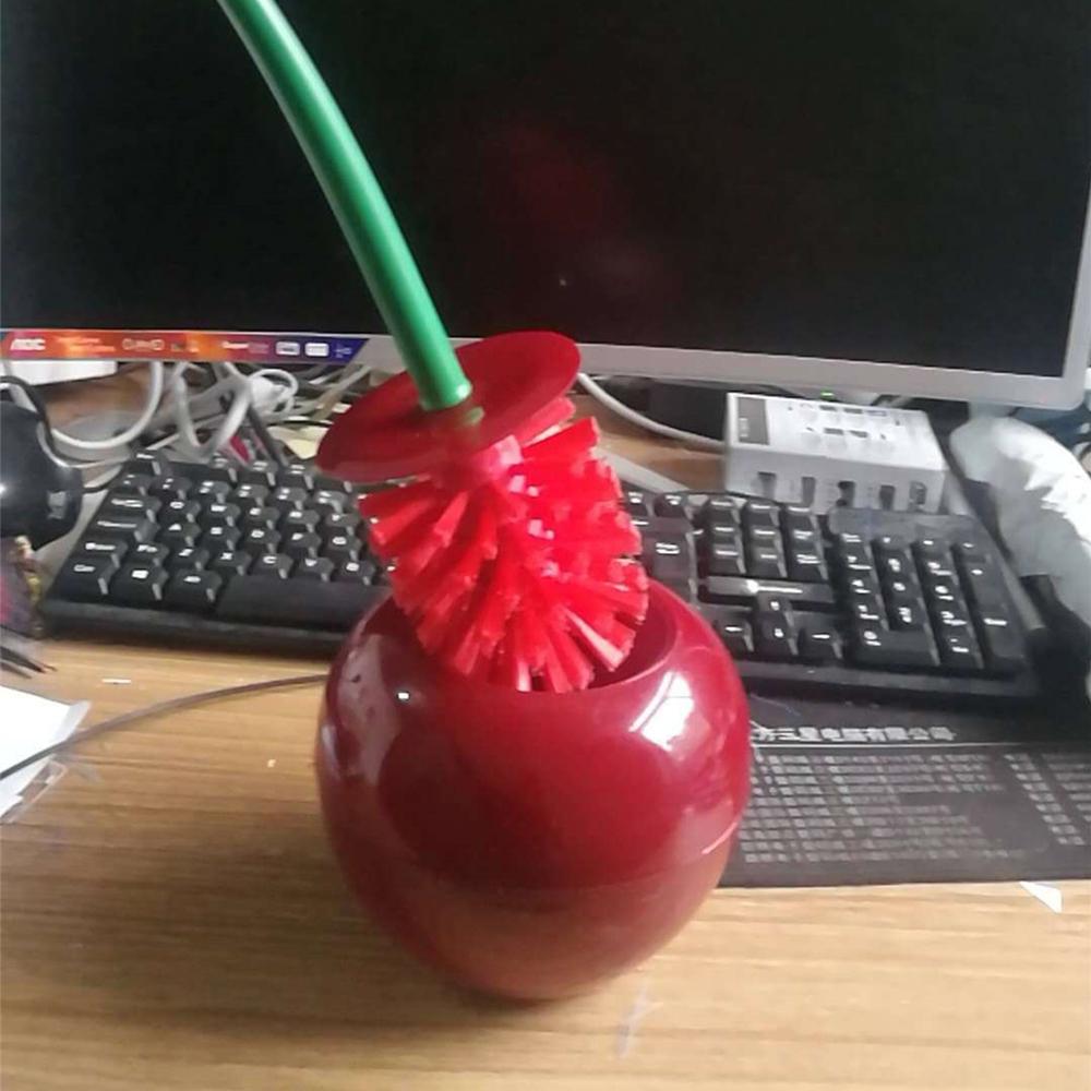 Bathroom Cleaning Brush Convenient Durable Health Portable Bathroom Cleaning Soft Toilet Brush Practical Wear-resistant Cherry