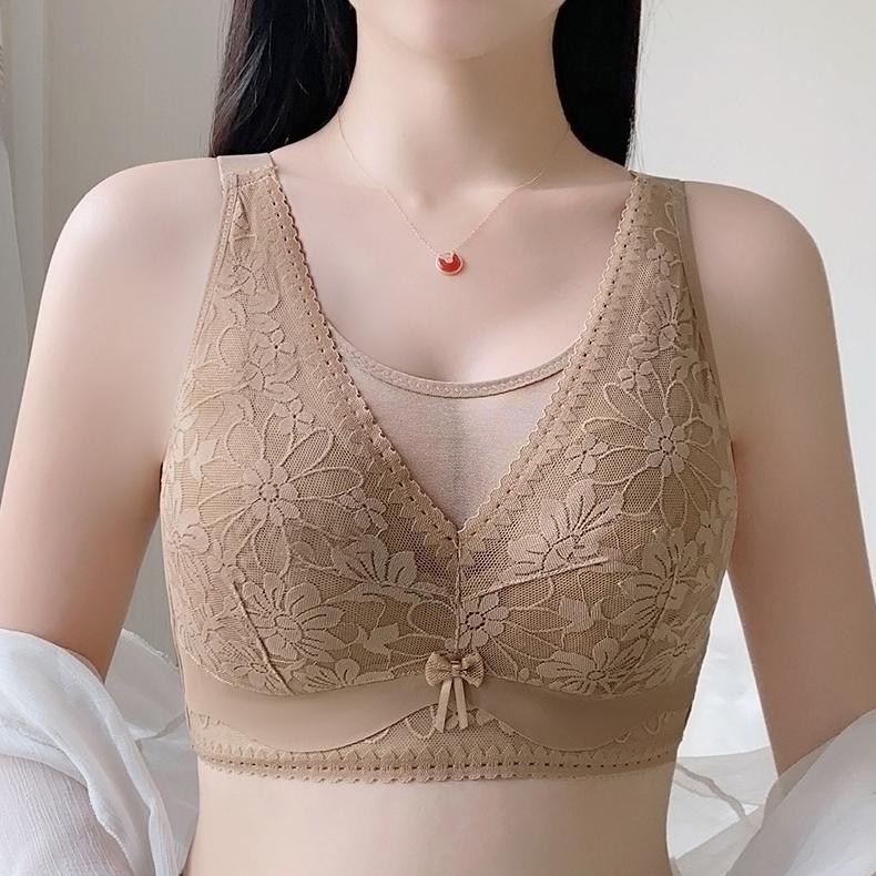 Breathable Lingerie for Women Anti Sagging Bra Without Steel Rings Thin Bra Strapless Bra Anti Glare Bra