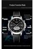 Sanda Men's Multifunction Luminous Waterproof Chronograph Steel Band Dual Display Watch