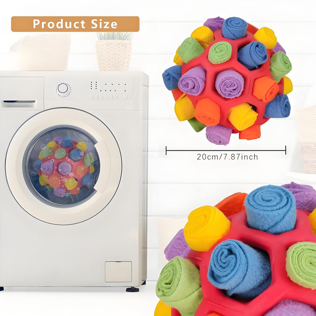 Stimulační snuffle míček pro psy | Odolná hračka s pamlsky (puzzle) | Hra pro obohacení života malých a středních plemen