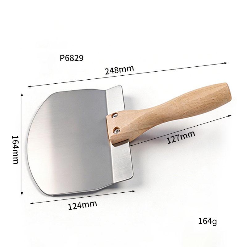 Curved Putty Knife Stainless Steel Heavy Duty Wallpaper Removal Drywall Finishing Plaster Scraper Wooden Handle Hand Tools