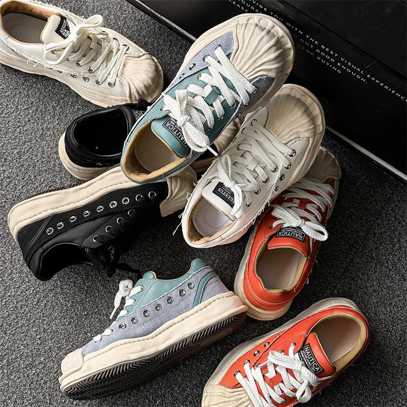 New niche design shell head heightened platform dissolving shoes sports and leisure shoes lace-up board shoes