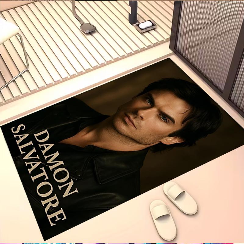 Damon Salvatore Print Rug, Washable Floor Carpet, For Entryway Dorm Laundry Room Office Study, Home Decor Birthday Christmas Gift