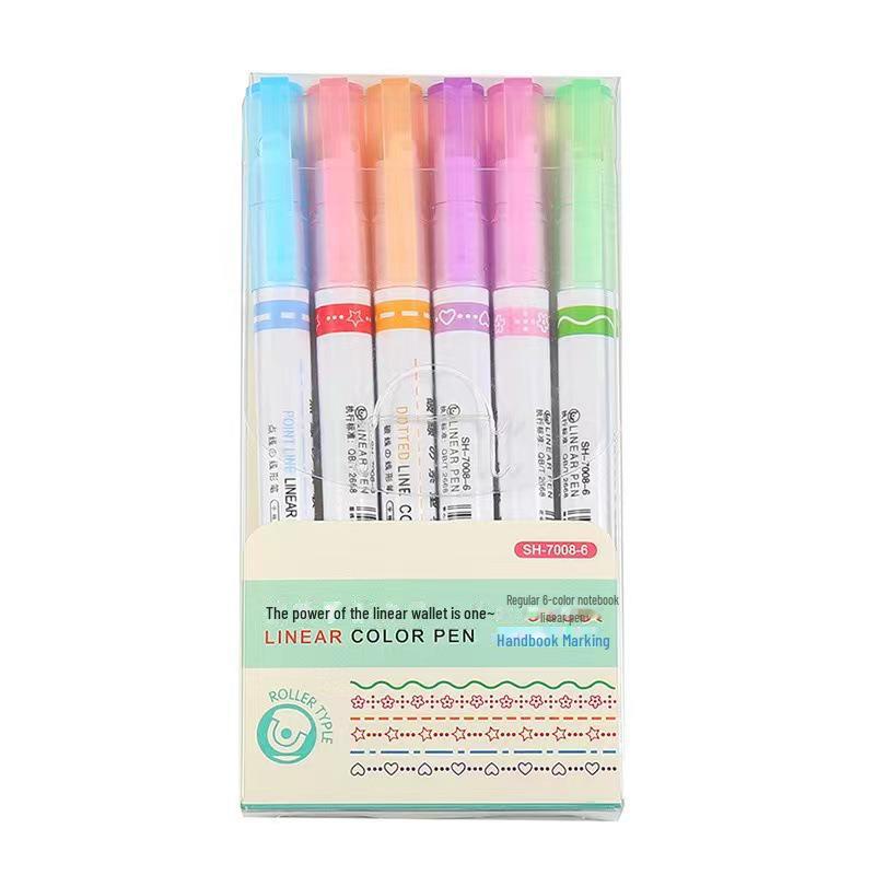 

Цветная двойная контурная и кривая ручка для творчества и рукоделия 6-pack