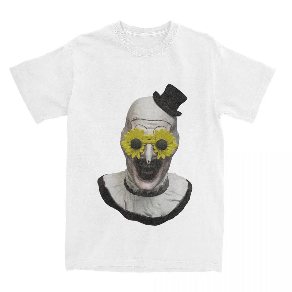 Funny Sunflower Glasses Art The Clown T Shirt Men Women's Terrifier Movie Tee Shirt Graphic Clothing