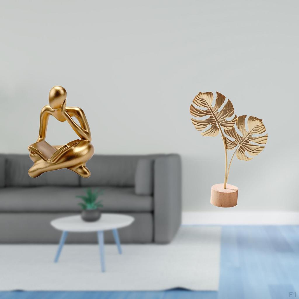 Abstract Thinker Metal Statue Creative Ornament for Tabletop Living Room Shelf Office Bookshelf
