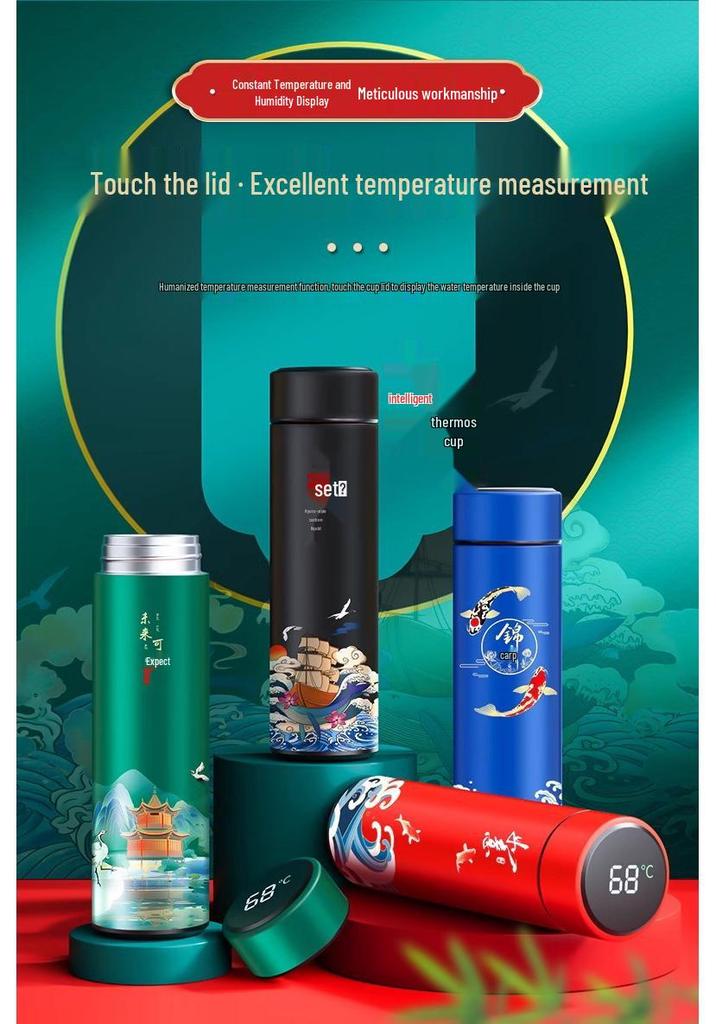 Year of the Horse Thermos Cup Gift Set with Custom Logo for Company Annual Meeting