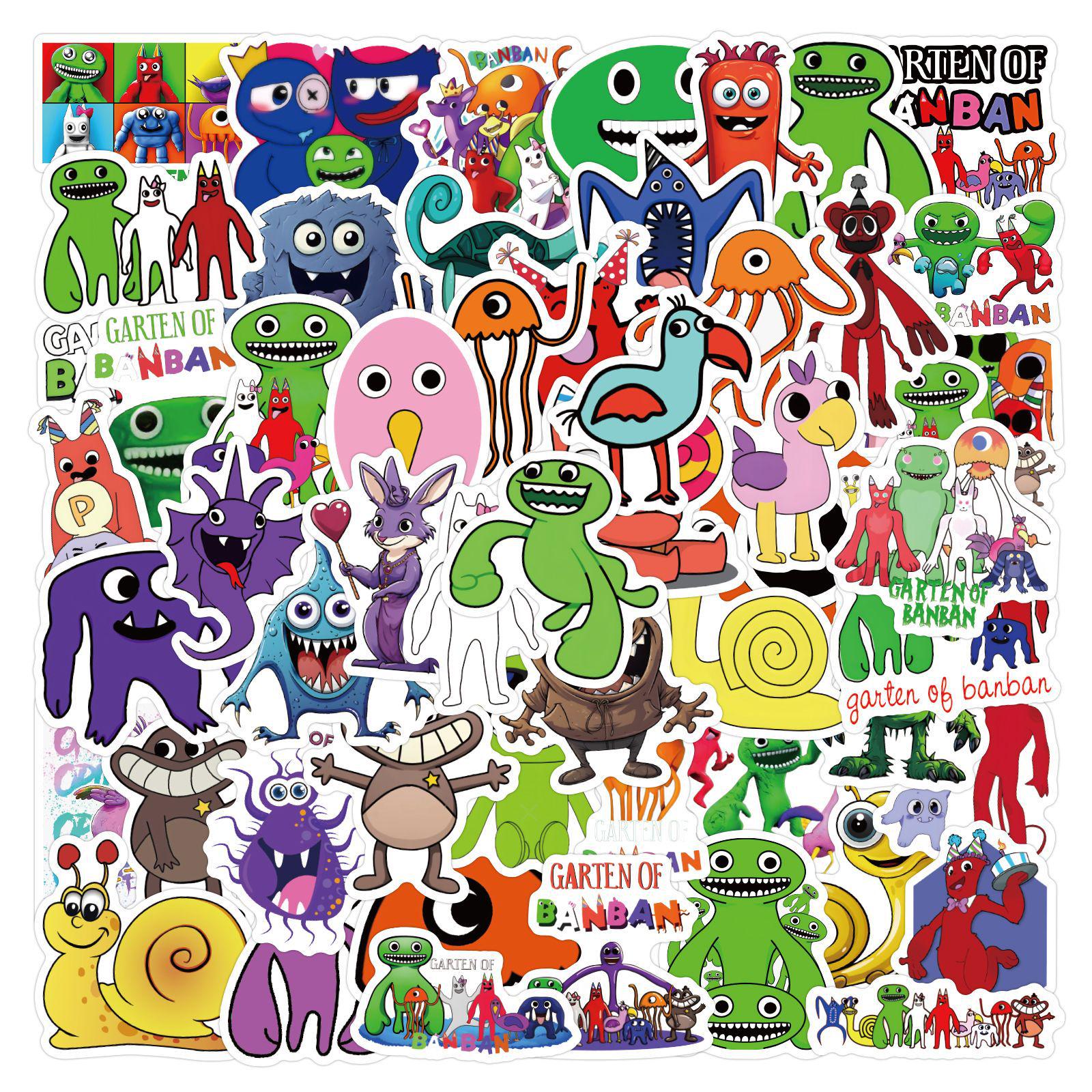 Garten of Banban Cartoon Graffiti Stickers - 60 Sheets for Water Cups & Guitar Decoration