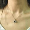 S925 Silver Sunflower Pendant Necklace with Natural Crystal, Micro Pave CZ Choker for Women