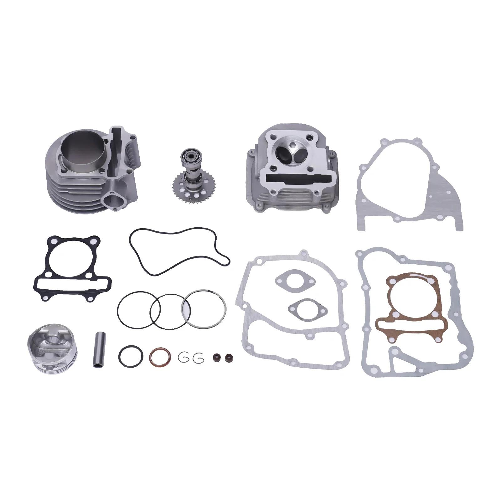 

Big Bore Cylinder Kit Inclued Camshaft & Cylinder Head, Gaskets For GY6 170CC Scooter ATV & Quad & Parts срібний