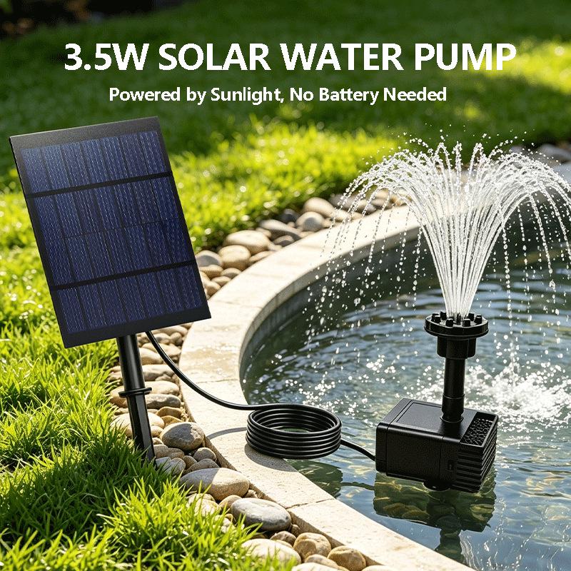 Solar-Powered Floating Garden Fountain and Light