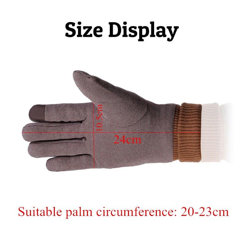 Men Gloves Winter Touch Screen Plush Inside Keep Warm Outdoor Windproof Cycling Driving Male Gloves