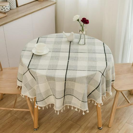 Japanese Cotton Linen Tablecloth - Fresh, Artistic, Round & Rectangular Options